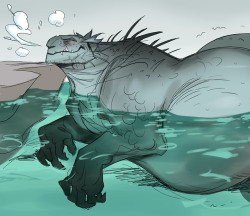 risto-licious:  the big monster daddy enjoying the soothing heat of a hot spring