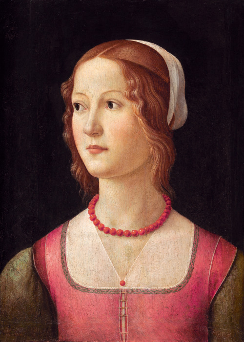Portrait of a Young Woman, Domenico Ghirlandaio, second half of 15th century. Museu Calouste Gulbenk