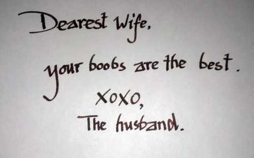 daddyfireman:  I love these notes left for one another