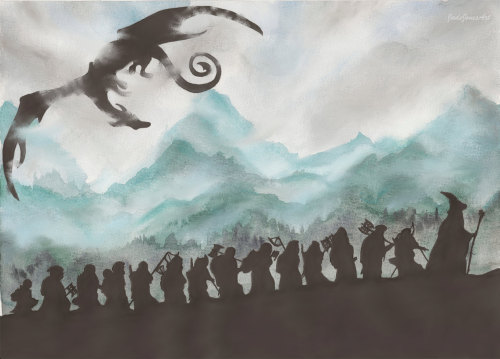 drawingmyselfonepixelatatime:  The Desolation of Smaug 6X4 Print. Artwork by Jade Jones