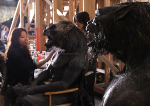 Lycans in the make up chairs on the set of “Underworld: Awakening” (2012). #MonsterSuitMonday