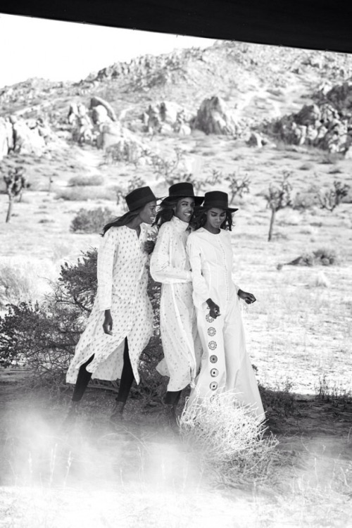 &ldquo;Light Brigade&rdquo; Vogue US March 2015. Malaika Firth, Leila Nda, Aya Jones, Tami W