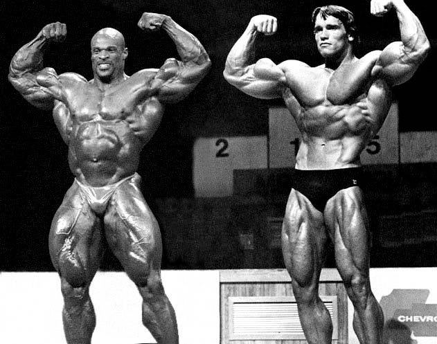 danthebarbarian:  allforthegains:  I prefer the thin waist look (Arnold), but that’s