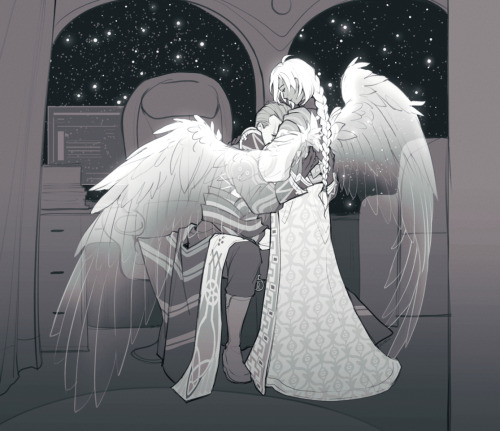 Yeshua and Margulis sharing in sadness and comfort, for @sage_halo_art! Full timelapse video and lay