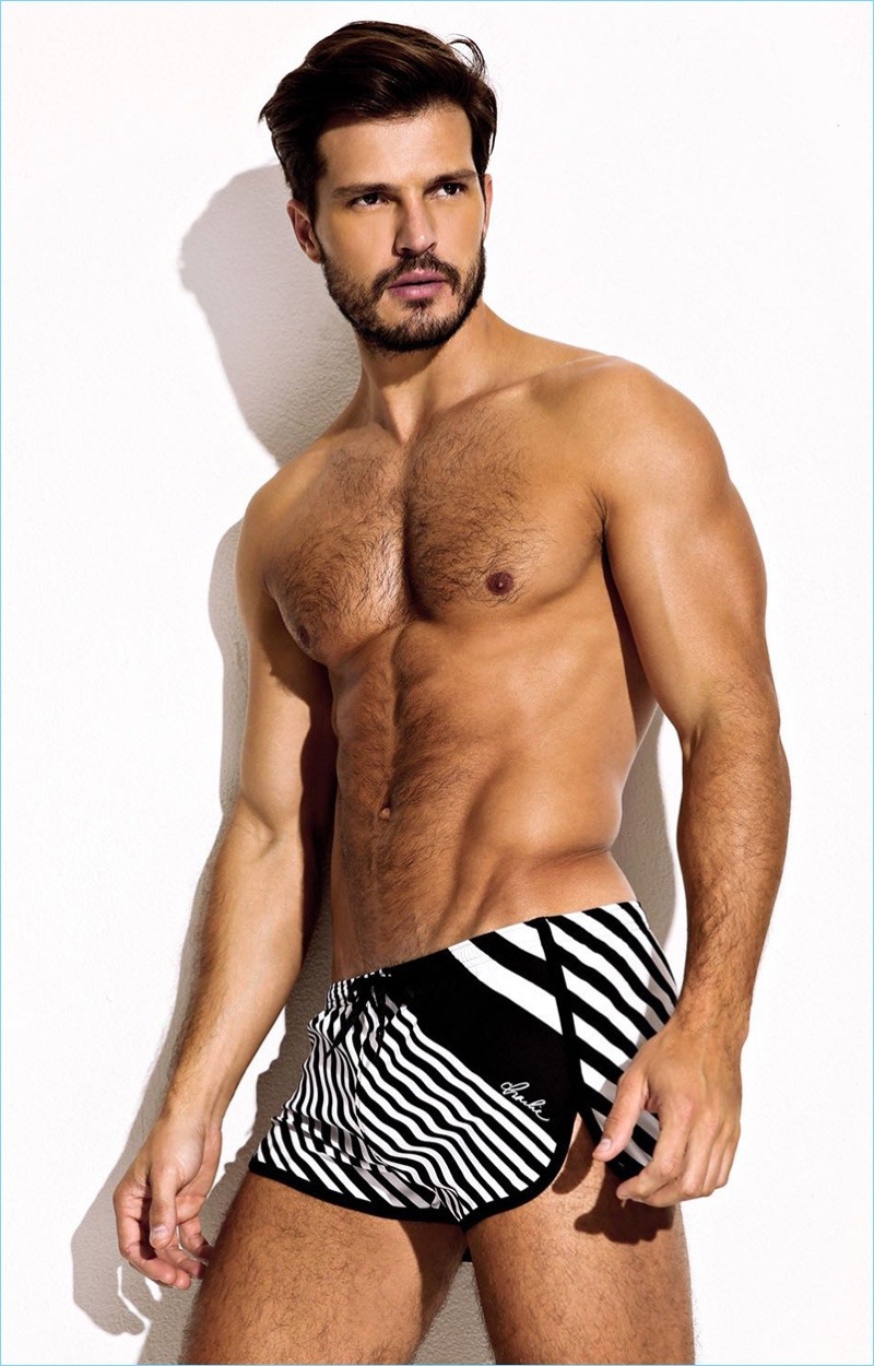 Charlie by matthew zink mens swimwear | stripe logo
