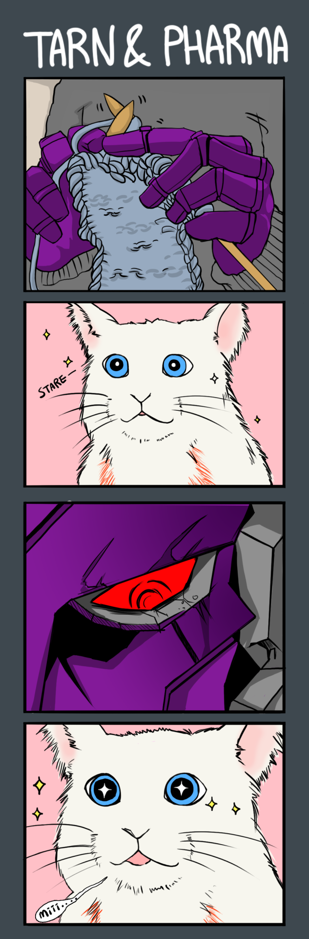 kaminest:  Cats are REAL assholes. So is Pharma. There goes scarf for Lord Megatron