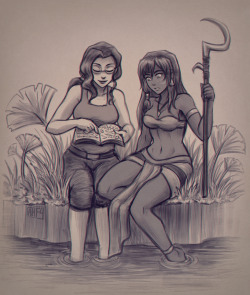 iahfy:korrasami atlantis au sketch while