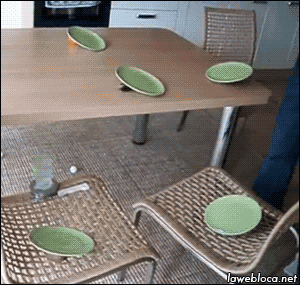 lawebloca:  Ping pong plates, and a pack of gravity ** video **