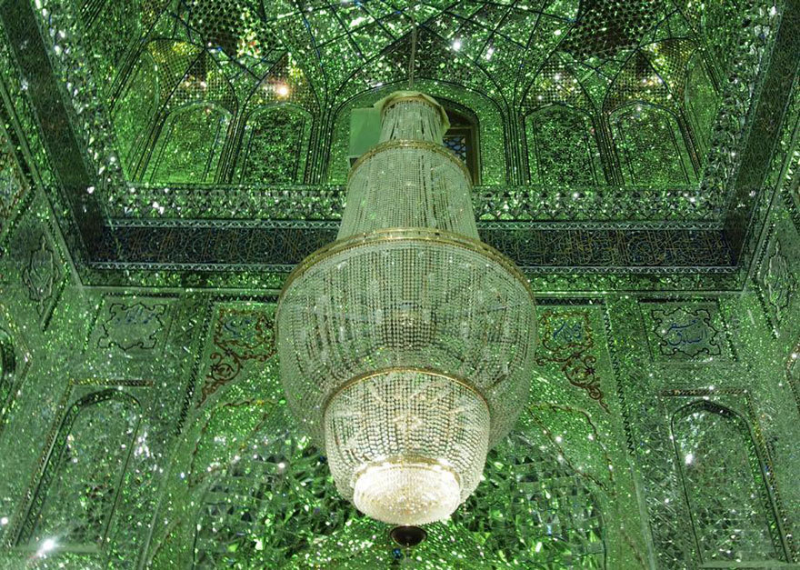 culturenlifestyle: Stunning Mosque Decorated In Millions Of Mirror and Glass Shards