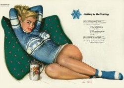 boomerstarkiller67:  Skiing is Believing - art by Al Moore (1950)