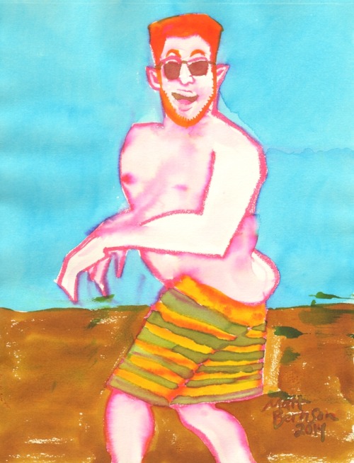 drawings of Rich Burns from Dr. Sketchy’s adult photos