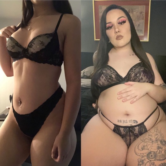 rosiemariefeedee:1 year into my gain vs 3 porn pictures