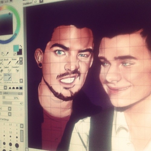 Looks pretty stupid at this point. Hm #wip #adamlambert #chriscolfer #kurthummel #elliottgilbert #ke