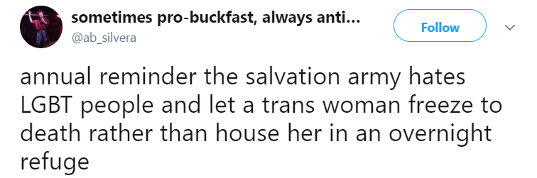 thejusticethatissocial:Here’s your annual ‘fuck the Salvation Army’ reminder 
