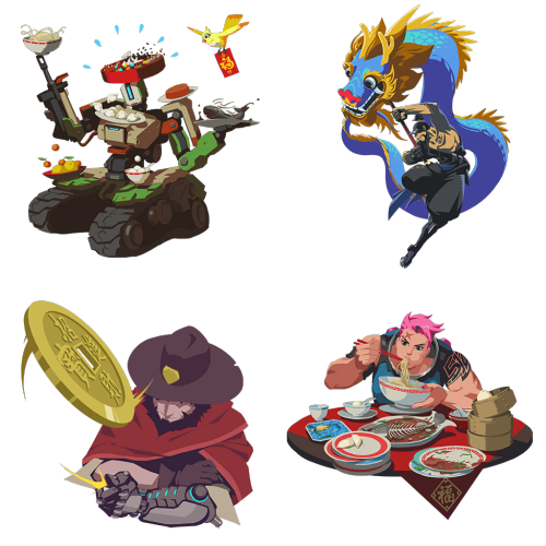 aku-no-homu:  Overwatch Year of the Rooster sprays as transparent PNGs in original quality Dragon Dance sprays are here 