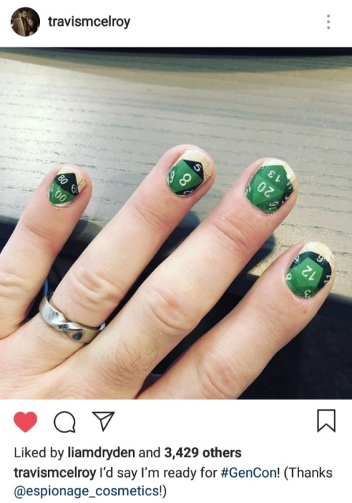 magnus-mcelroy: Hey, Trav’s nails are lookin baller!!  [Image Description: An image from 