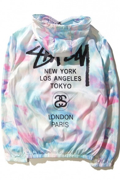 free-traveler-fans: Trendy ZIP Up Hooded Coats  Tie Dye Letter  //  Letter 3  New