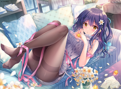 legendaryanimelegs: Y-yes, I’m your birthday present Anon-kun [Original]Click for more sexy an