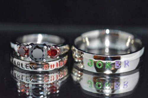 Harley Quinn and The Jokers engagement &amp; wedding rings