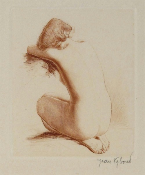 dentelledeperle: Jean Auguste Vyboud Kneeling nude, rear view
