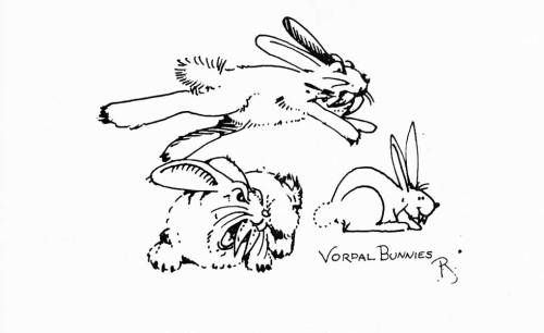 oldschoolfrp:  Vorpal Bunnies for OD&D by Jennell Jaquays, from the Dungeoneer Compendium, Judges Guild, 1979. 