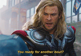 antthonystark: steve &amp; thor + finding time to exchange quips in literally