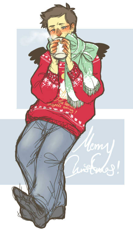 psych0-olll3city:…I’m a bit obsessed with the idea of Cas swamped in big red Christmas sweaters. Jus