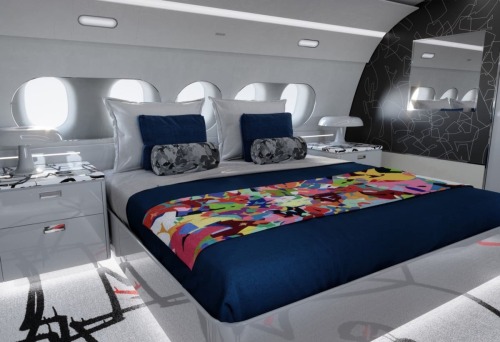 flyingprivate: Airbus A220 Private Jet Interior Cyril Kongo’s Signature LetteringPhoto: Airbu