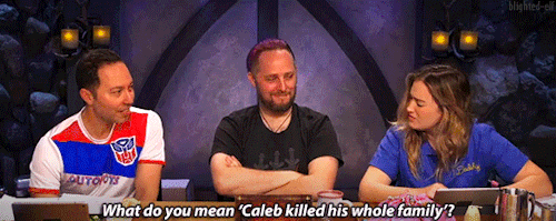peacesofsun:ID: three gifs of the cast of Critical Role. The first has Sam, Taliesin, and Ashley. Ta