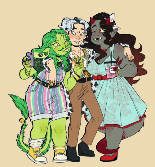 Commission done for my good buddy @daedrasilk Modern outfits and Dnd characters is so much fun omgg,