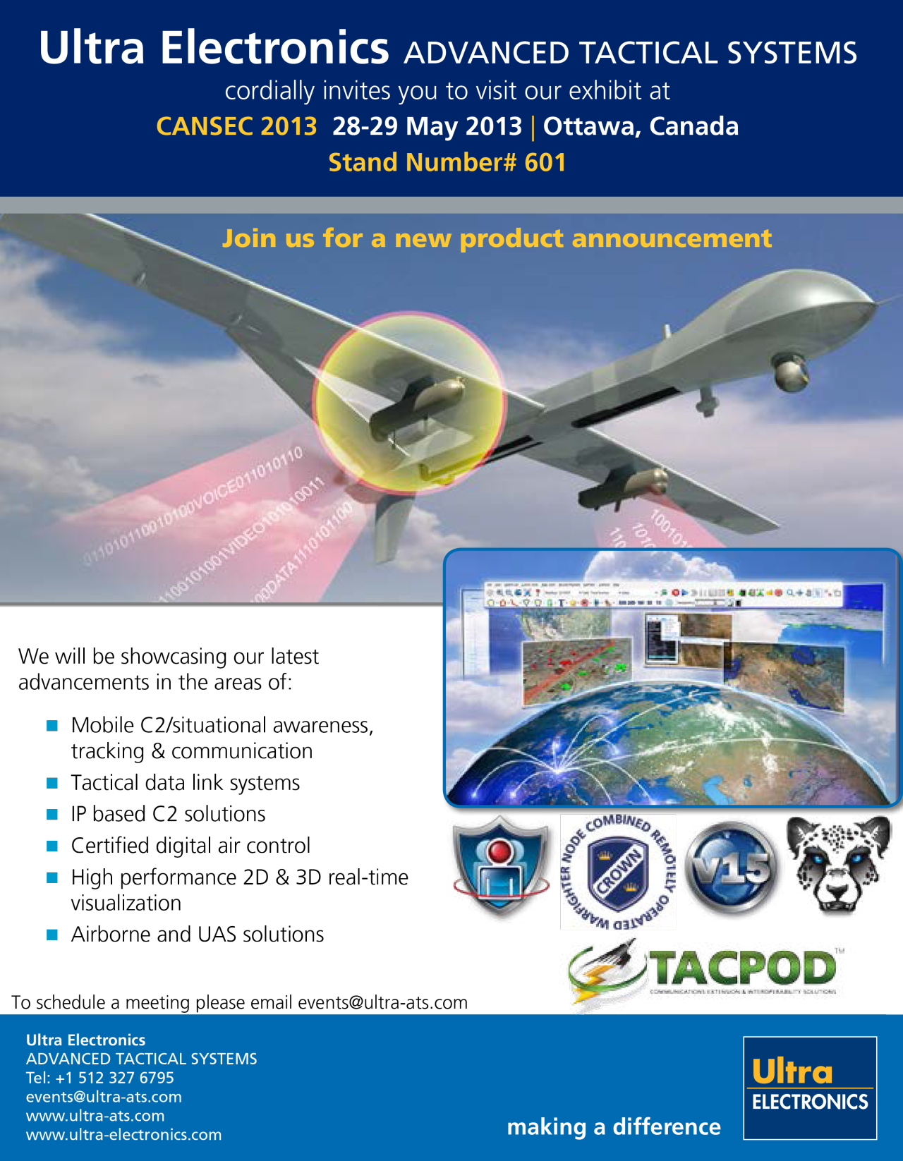 Ultra ATS, Please visit our exhibit at CANSEC in Ottawa,...