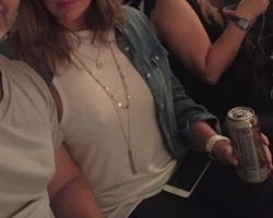 seattlesbreast:  Me at a private concert last month . Had to cover the nips up ‘