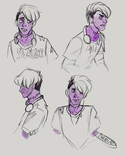 Michael Max Afton sketchies, including a rare smile from the kid ((knight guard au))