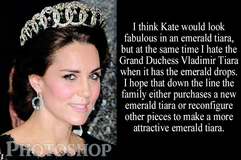 Royal-Confessions — Kate would look fabulous in an emerald...