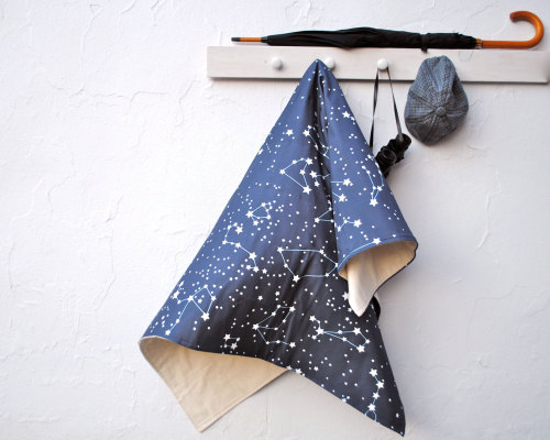 wickedclothes:Constellation BlanketCrafted out of organic cotton and flannel, this blanket will gran