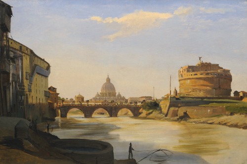 art-of-eons:View of the Castel Sant'Angelo, Rome by Ippolito CaffiIppolito Caffi (1809–1866) was an 