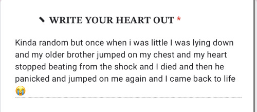 One ! What Was Going On For Your Brother To Be Jumping On Your Chest Like That? Or On Your Chest In General.