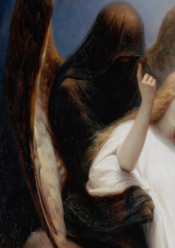c0ssette:  Angel of Death,detail,Emile Jean Horace Vernet.