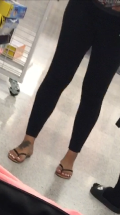 Another sexy slut shopping at Ross with her sexy feet and her bbc husband / I love foot tattoos!