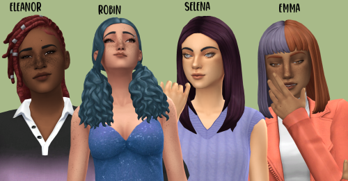 witheringscreations:16 ImVikai Hairs Recolored in AMPified40 add-on swatches in omicient’s A M