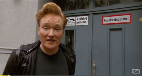 Conan O’ Brien finds his mistress in Berlin: Lady Velvet Steel: “’Einfahrt freihalten’ happens to be my safeword.”(Full Video)