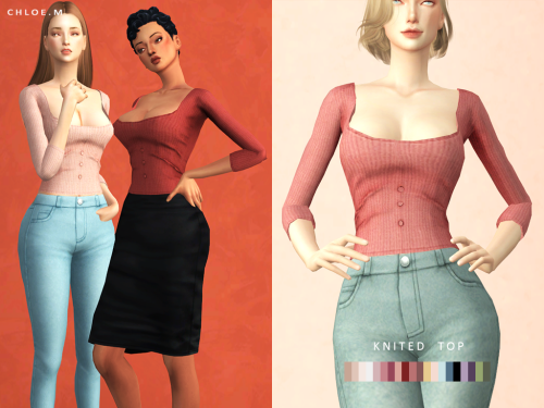 ChloeM-Knitted Top ShirtCreated for :The Sims420 colorsHope you like it!Download:TSRPLEASE DONOT reu