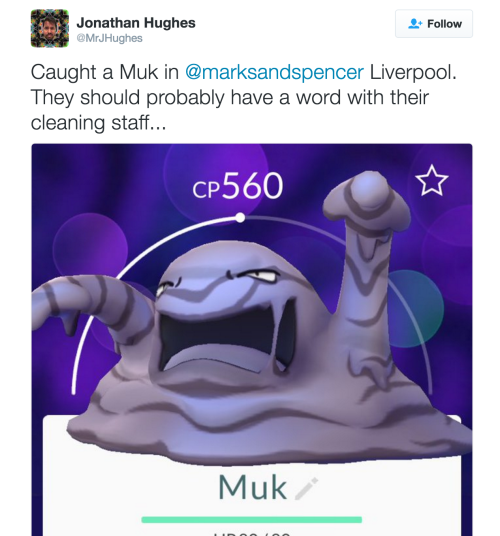 bestofpokemongo: Pokemon Go puns Twitter conversation between user and Marks &amp; Spencers