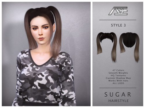 NEW HAIRSTYLES FOR SIMS 4 AT THESIMSRESOURCE!!!Hairstyles:Sugar Hairstyle (Style 1)Sugar Hairstyle (