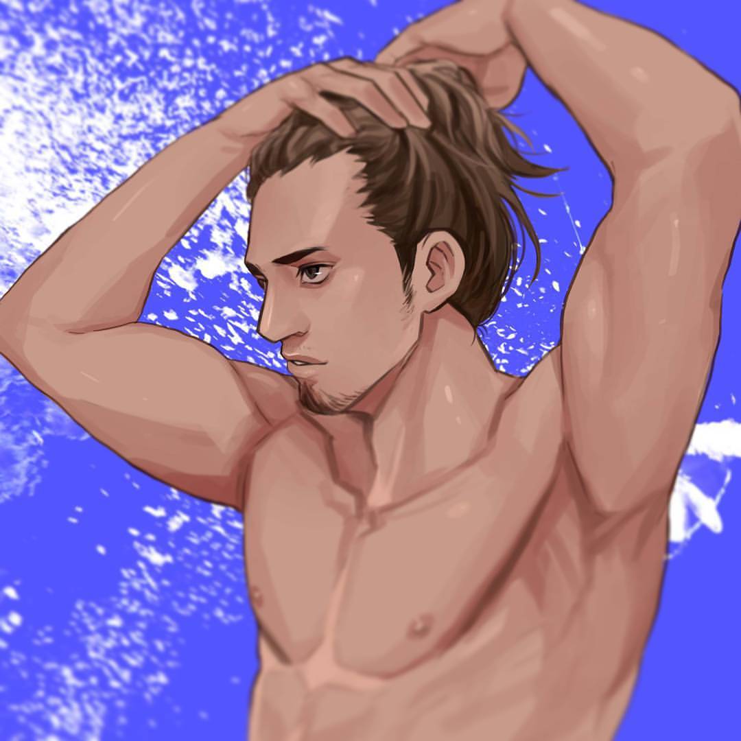 maorenc:  Asahi😆 Man with hair bun is so sexy😋 #haikyuu #asahi #asahiazumane