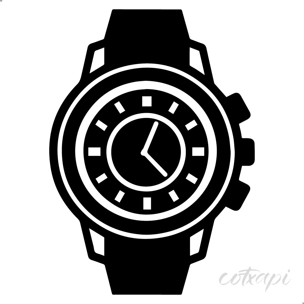 Watches icon in vector Quartz watches Chronograph watches Wrist watches outline in vector