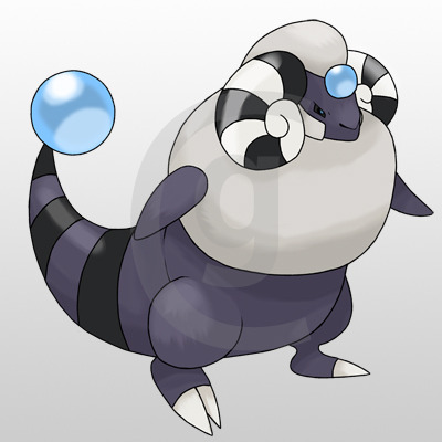 fantasticfakemon:Mareep —> Flaaffy —> RambaronType Unknown.  (My guess is Electric, Possibly E