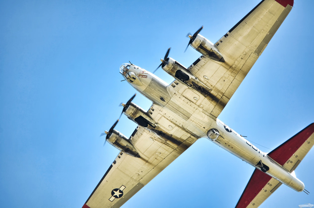 EAA’s B-17 “Aluminum Overcast” plays the part beautifully in this shot from Oshkosh 2013. Photo by Chad Horwedel.