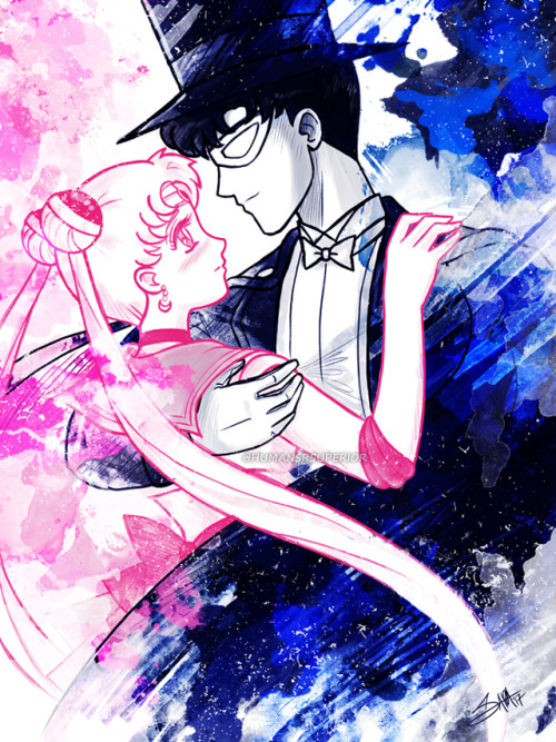 humansrsuperior:Beneath the Moonlight | Usagi x Mamoru | Sailor Moon This is more what I meant to do