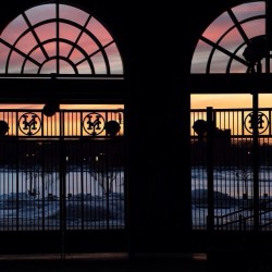 mets:  The sun sets on a frozen #CitiField.